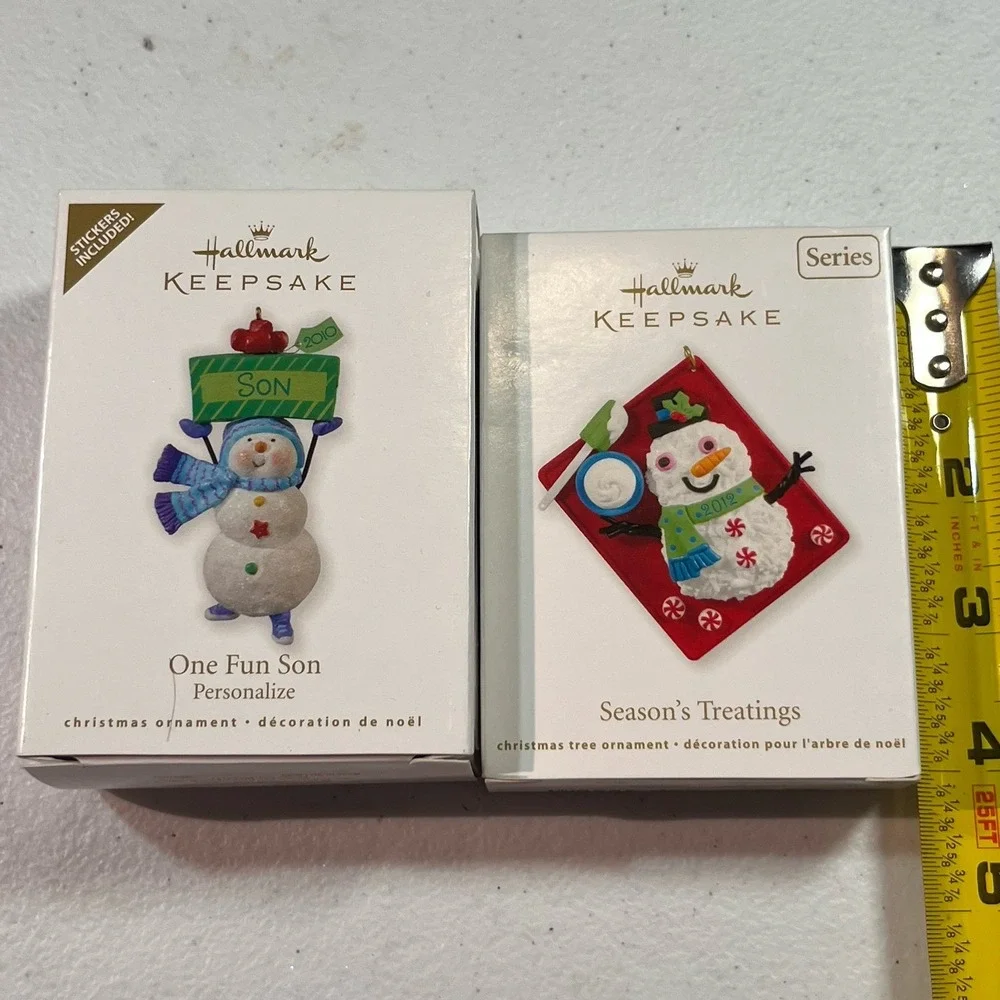 Hallmark Keepsake Ornaments One Fun Son And Seasons Treatings‎ NIB